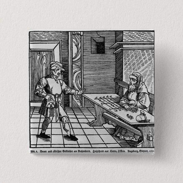 Bóton Quadrado 5.08cm Emprestador de dinheiro, 1531 (Frente)