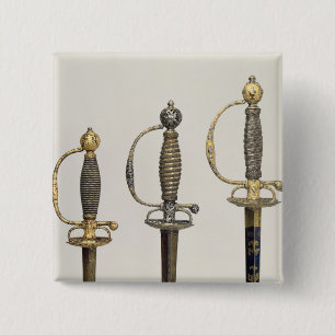 Bóton Quadrado 5.08cm Empunhaduras de três espadas francesas: um do aço