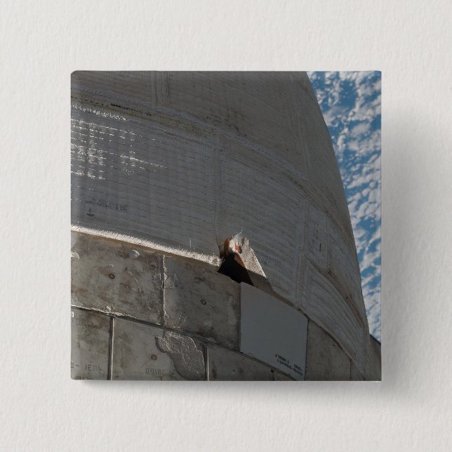 Bóton Quadrado 5.08cm Encerramento da nave espacial Atlantis (Frente)