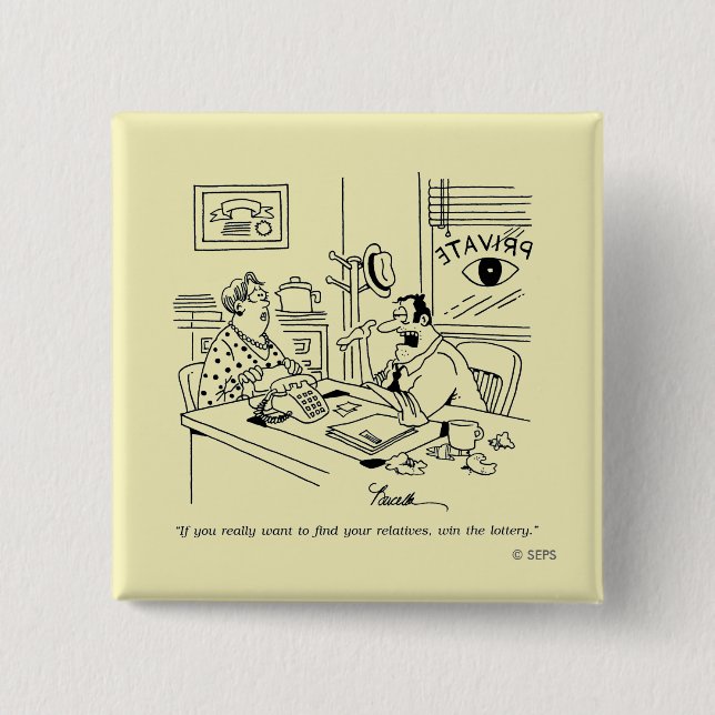 Bóton Quadrado 5.08cm Encontrando parentes (Frente)