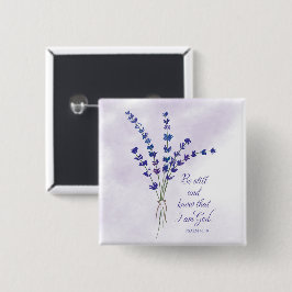 Bóton Quadrado 5.08cm Encorajamento Cristão Lavanda com Escritura