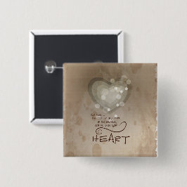 Bóton Quadrado 5.08cm Encorajamento Religioso do Coração, Grunge