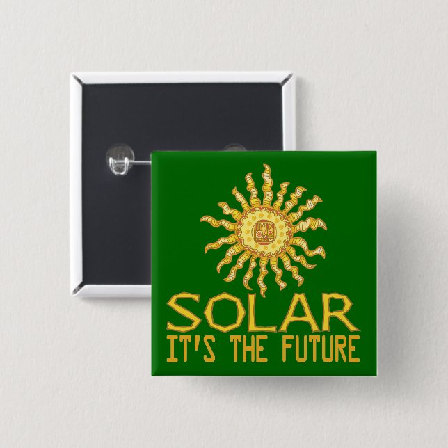 Bóton Quadrado 5.08cm Energia solar (Frente & Verso)