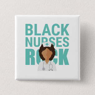Bóton Quadrado 5.08cm Enfermeiras Negras Rock Doctor Health Check