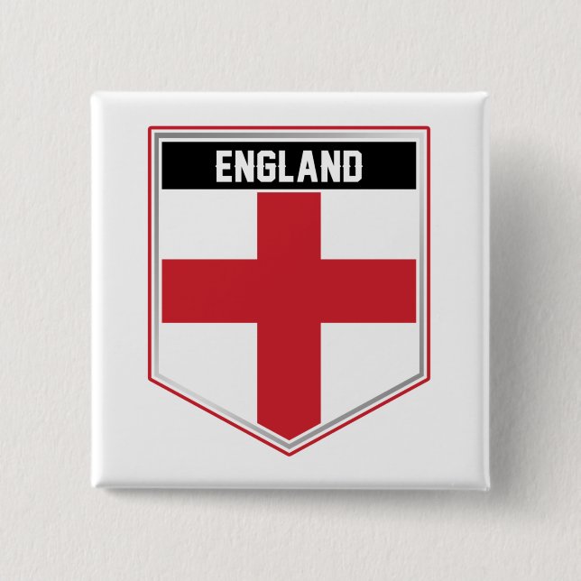 Bóton Quadrado 5.08cm England Flag Shield (Frente)
