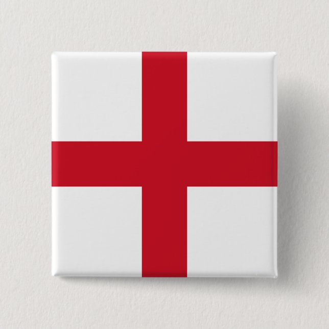 Bóton Quadrado 5.08cm English Flag (Inglaterra) (Frente)