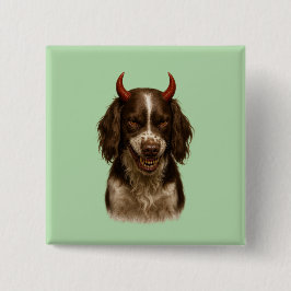 Bóton Quadrado 5.08cm English Springer Spaniel looking devilish badges