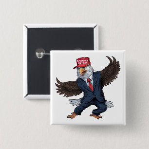 Bóton Quadrado 5.08cm Engraçado águia americana