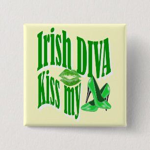Bóton Quadrado 5.08cm Engraçado Dia de São Patrício de diva irlandês