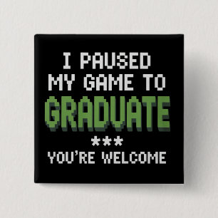 Bóton Quadrado 5.08cm Engraçado Formatura de Gamer 2025 Graduado