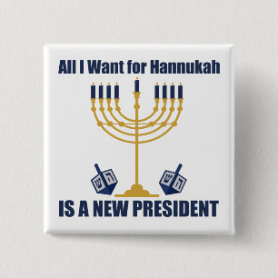 Bóton Quadrado 5.08cm Engraçado Judeu Anti-Trump Político Hanukkah