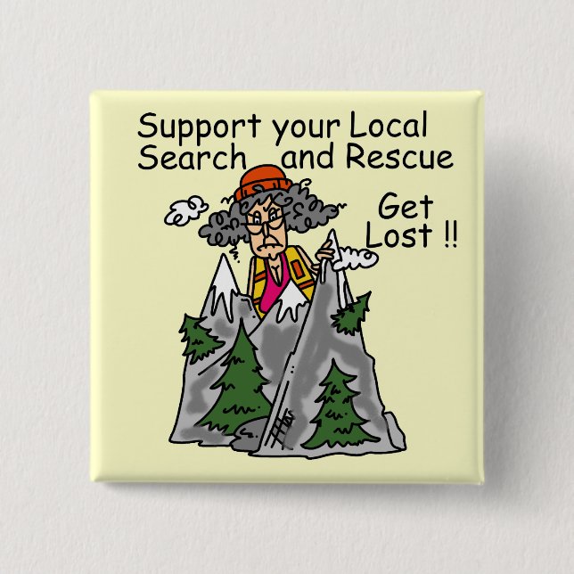 Bóton Quadrado 5.08cm Engraçado obtenha perdido (Frente)