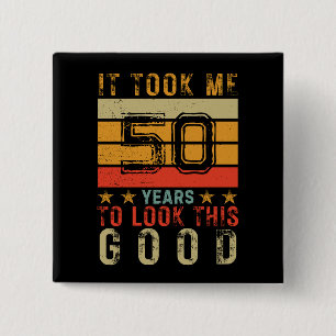 Bóton Quadrado 5.08cm Engraçado vintage, data de aniversário para homens