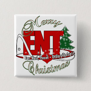 Bóton Quadrado 5.08cm ENTENDIDO NATAL Otolaringologista OUVIR NARIZ