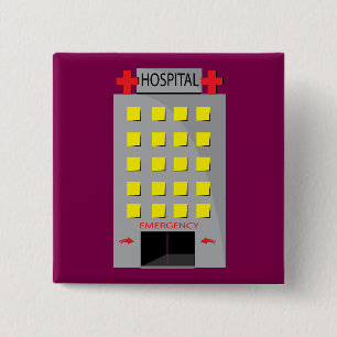 Bóton Quadrado 5.08cm Entrada de Emergência do Edifício do Hospital