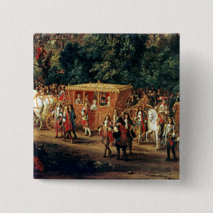 Bóton Quadrado 5.08cm Entrada de Louis XIV e de Maria Theresa em