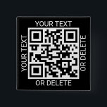 Bóton Quadrado 5.08cm Envie seu código QR Site moderno ou digitalize par<br><div class="desc">Compartilhe qualquer site ou aplicativo de pagamento com um botão quadrado de código QR personalizável e escaneável. Todo o texto neste modelo é simples de personalizar ou excluir, e a imagem pode ser substituída pelo seu código QR, logotipo ou foto. As cores e estilos de fonte também são fáceis de...</div>