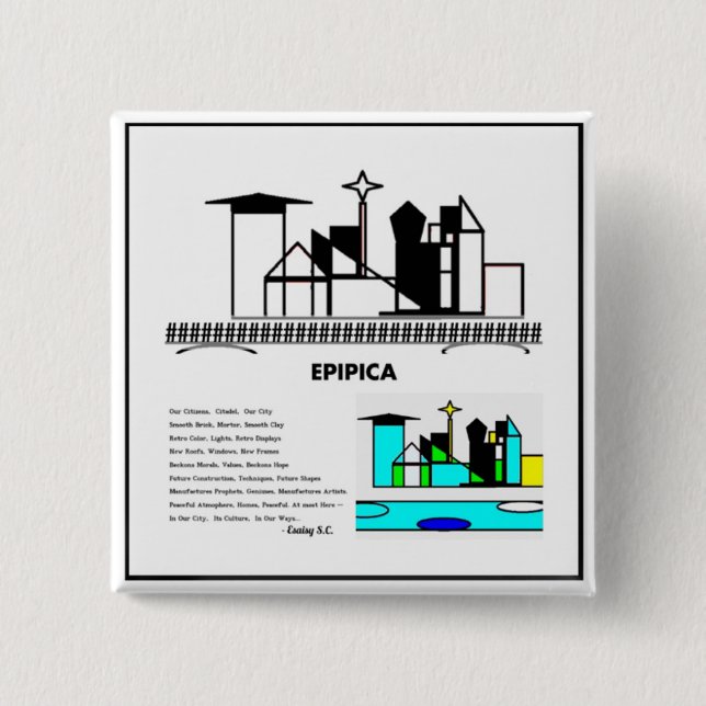 Bóton Quadrado 5.08cm Epipica (Frente)