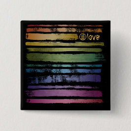 Bóton Quadrado 5.08cm Equality Love Rainbow Brush Strokes LGBTQ ID656