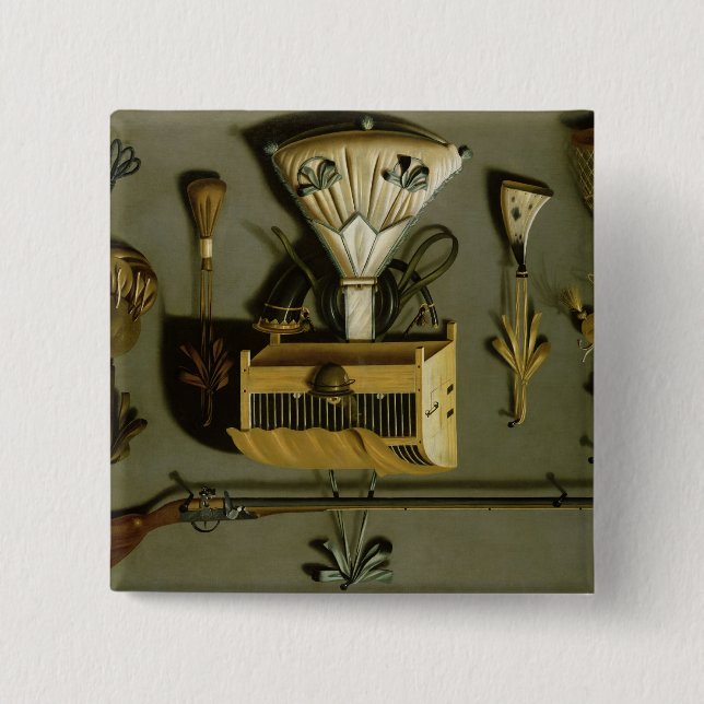 Bóton Quadrado 5.08cm Equipamento da caça (Frente)