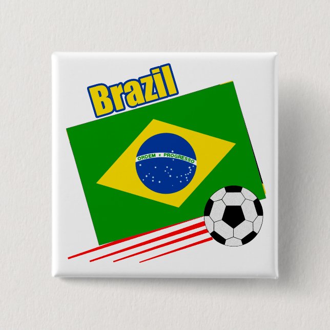 Bóton Quadrado 5.08cm Equipe de futebol brasileira (Frente)