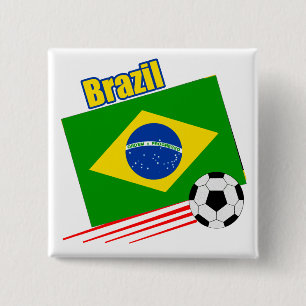 Bóton Quadrado 5.08cm Equipe de futebol brasileira