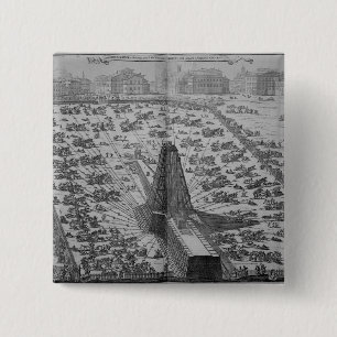 Bóton Quadrado 5.08cm Erigindo o Obelisk egípcio antigo