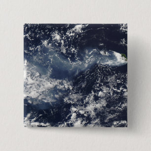 Bóton Quadrado 5.08cm Erupção de Piton de la Fournaise, Reunião Isla