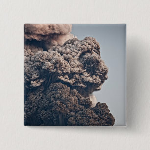 Bóton Quadrado 5.08cm Erupção vulcânica de Eyjafjalljokull