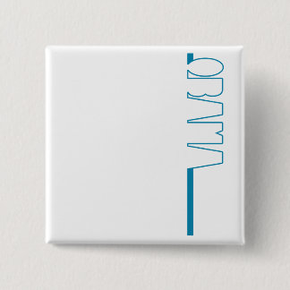 Bóton Quadrado 5.08cm Esboço de Obama - botão