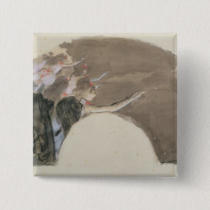 Bóton Quadrado 5.08cm Esboço para um fã, c.1879 de Edgar Degas