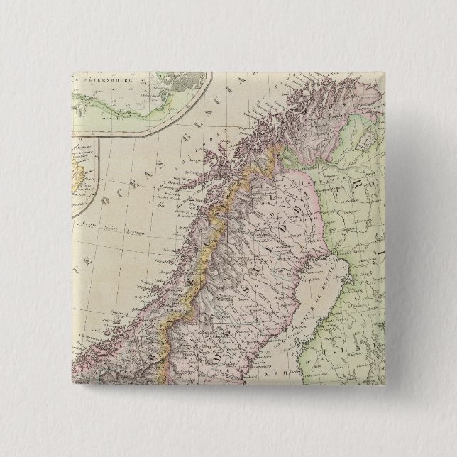 Bóton Quadrado 5.08cm Escandinávia, Suecia (Frente)