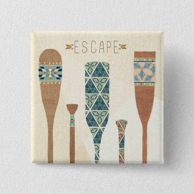 Bóton Quadrado 5.08cm Escape exterior de Geo VI | (Frente)