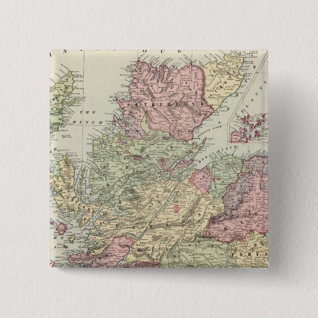 Bóton Quadrado 5.08cm Escócia (Frente)