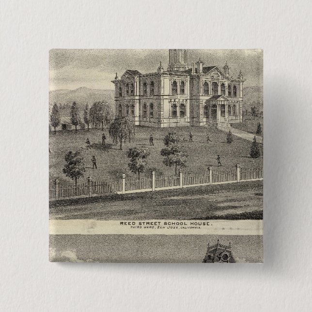 Bóton Quadrado 5.08cm Escolas, San José (Frente)