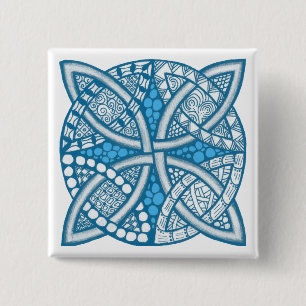 Bóton Quadrado 5.08cm Escolha seu padrão decorativo de nó celta de cor