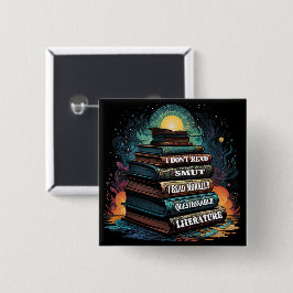 Bóton Quadrado 5.08cm Escolhas de Livros Humor Redondo