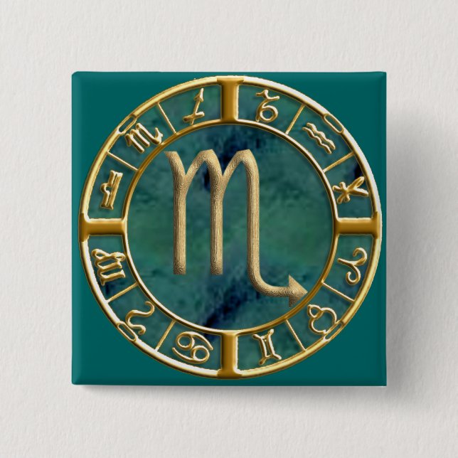 Bóton Quadrado 5.08cm Escorpião (Frente)