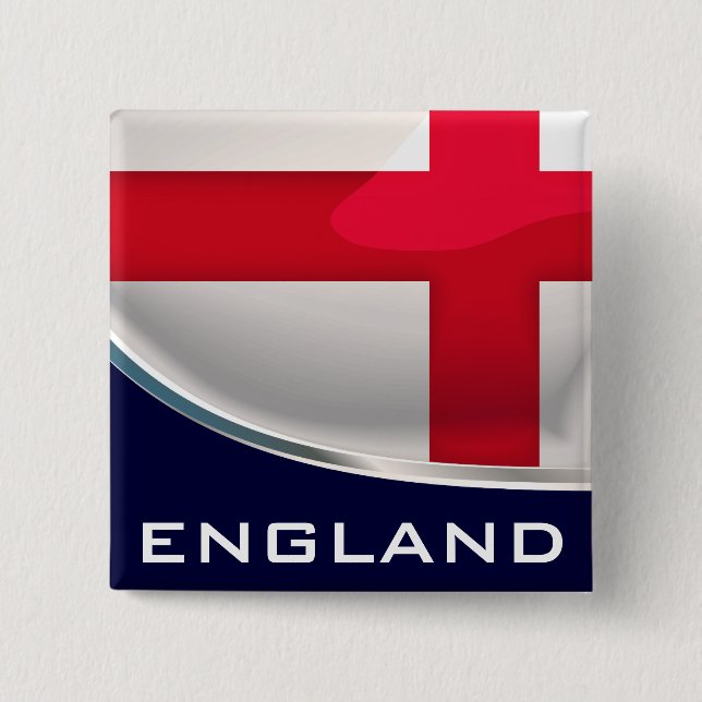 Bóton Quadrado 5.08cm Escudo da Inglaterra (Frente)