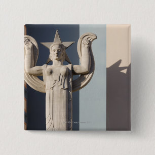 Bóton Quadrado 5.08cm Escultura do art deco na feira do estado de Texas