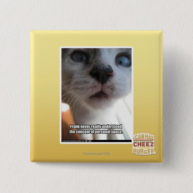 Bóton Quadrado 5.08cm Espaço pessoal (Frente)