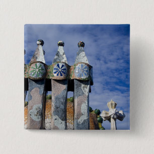 Bóton Quadrado 5.08cm Espanha, Catalunha, Barcelona. Casa Batlló (1906).