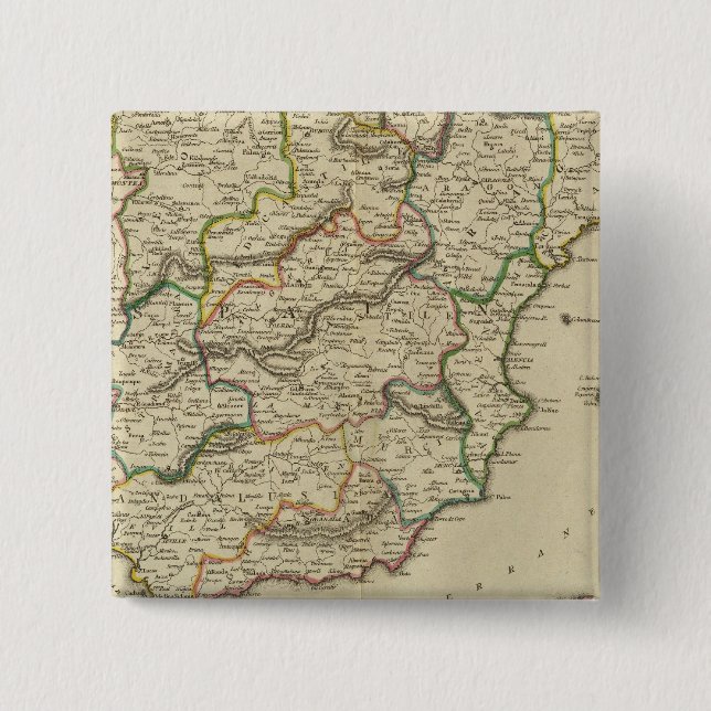 Bóton Quadrado 5.08cm Espanha E Portugal (Frente)