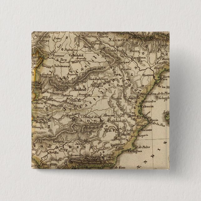 Bóton Quadrado 5.08cm Espanha e Portugal 8 (Frente)