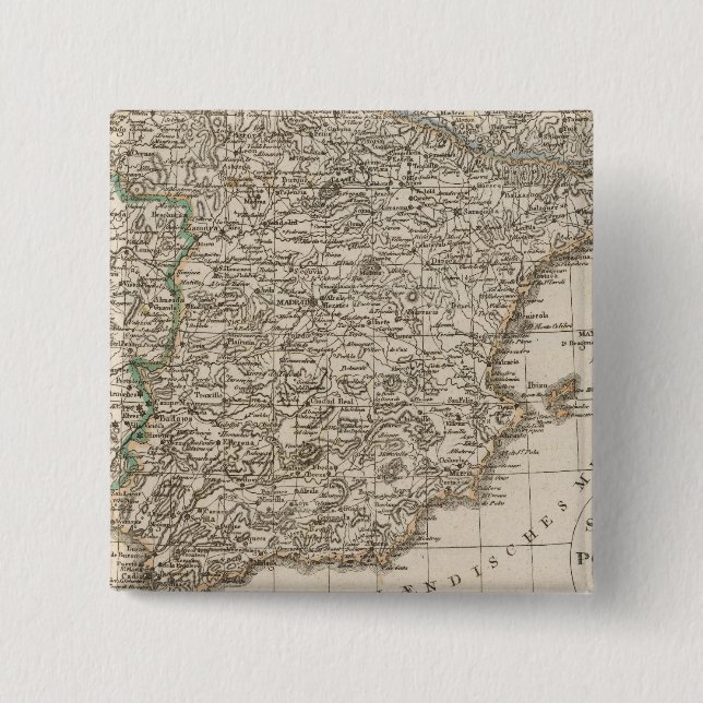 Bóton Quadrado 5.08cm Espanha, Portugal 4 (Frente)