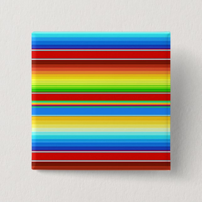 Bóton Quadrado 5.08cm Espanhol tradicional geral mexicano vibrante (Frente)