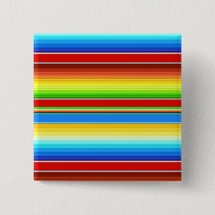 Bóton Quadrado 5.08cm Espanhol tradicional geral mexicano vibrante