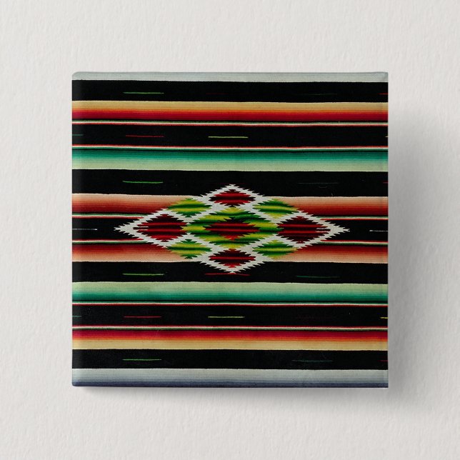 Bóton Quadrado 5.08cm Espanhol tradicional mexicano Fiesta Serape (Frente)