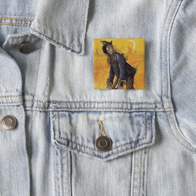 Bóton Quadrado 5.08cm Espantalho do Mágico de Oz, Contos de Fada de Vint (In Situ)