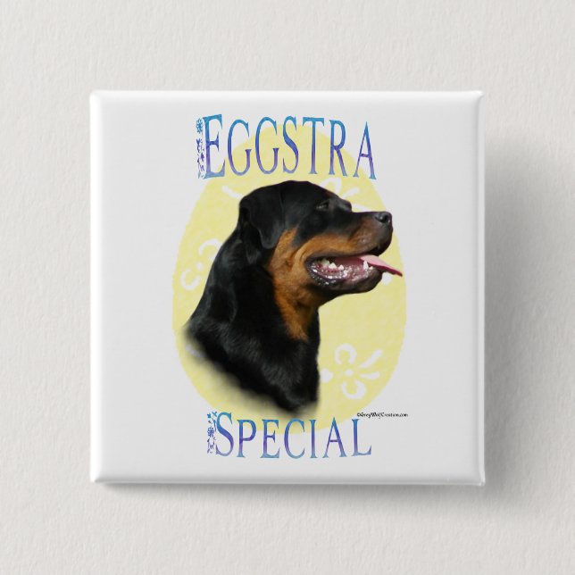 Bóton Quadrado 5.08cm Especial do Rottweiler Eggstra (Frente)
